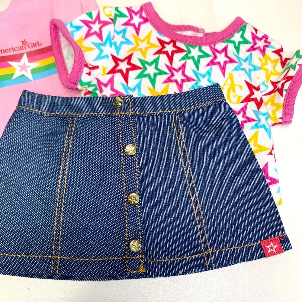 NEW! American Girl Doll Clothing Lot 2 Tops and Skirt